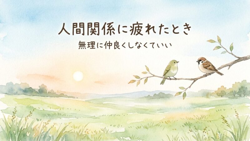 人間関係に疲れたとき｜斎藤一人さん・小林正観さんに学んだ、心が軽くなる付き合い方 