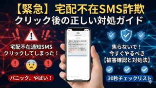 宅配不在のショートメールをクリックしてしまったときの対処法【被害の確認手順】 