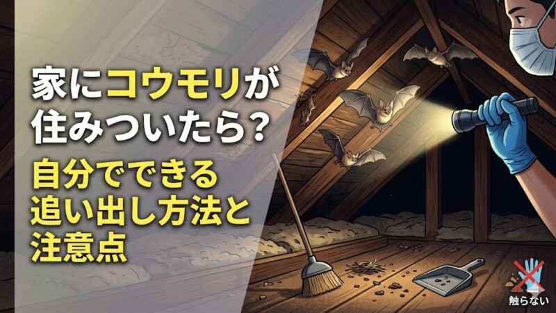 家にコウモリが住みついたら？自分でできる追い出し方法と注意点