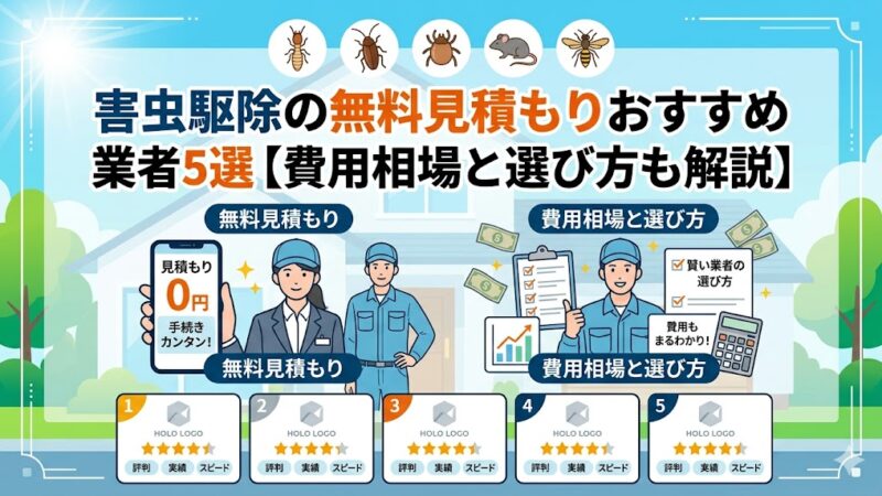 害虫駆除の無料見積もりおすすめ業者5選【費用相場と選び方も解説】
